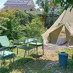 Camping Under The Walnut In Your Own Tent On A Shared Lot And Shared Bathroom